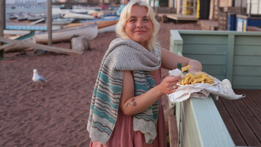 Prestwick Pebble Wrap by Lola Johnson | Annual (issue 5) Pattern Previews