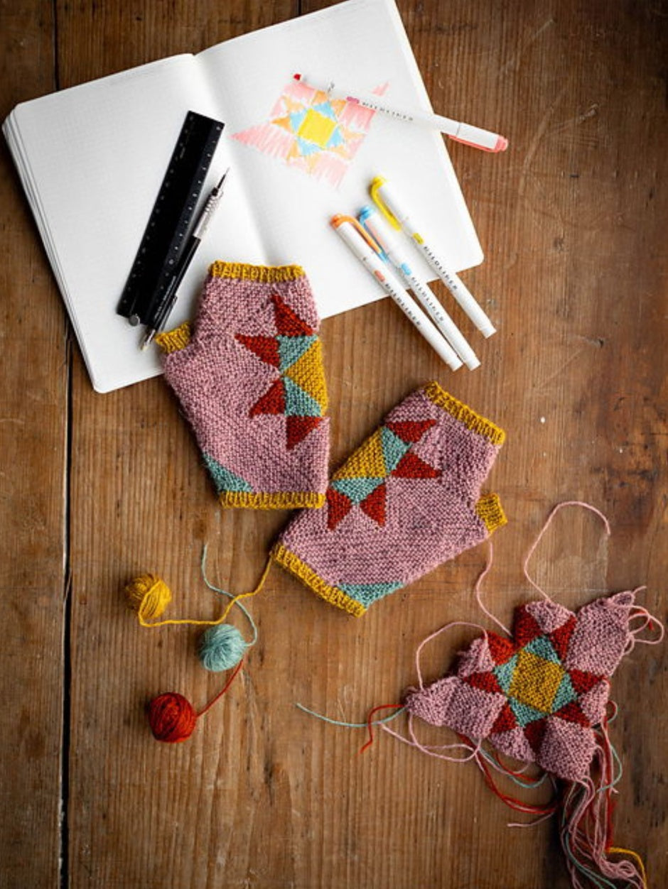 Wood Block Mitts Kit by Ysolda Teague