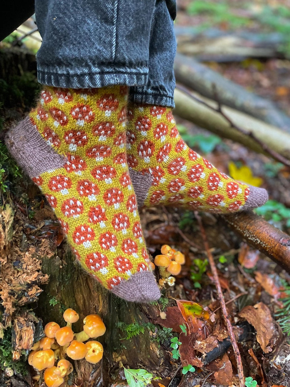 Magical Mycelium Socks by Charlotte Stone