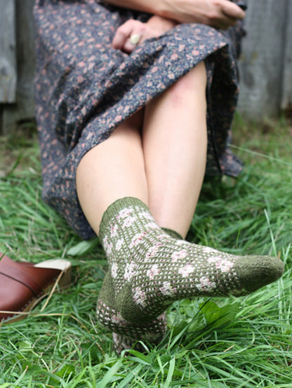 Pressed Flowers Socks Kit by Amy Christoffers