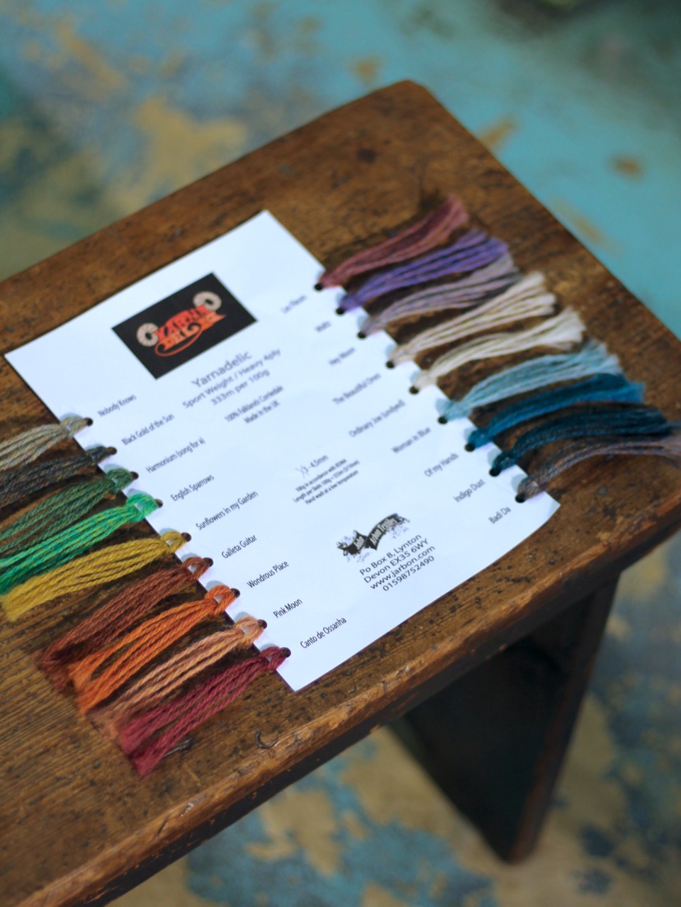Yarnadelic Shadecard