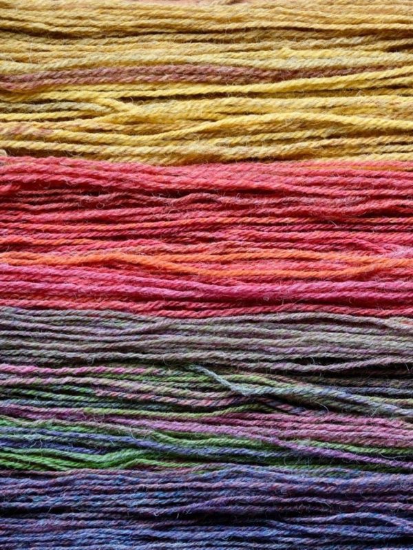 A rainbow of handspun yarn