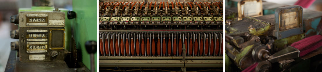 Some of the vintage machinery used to make yarn at John Arbon Textiles