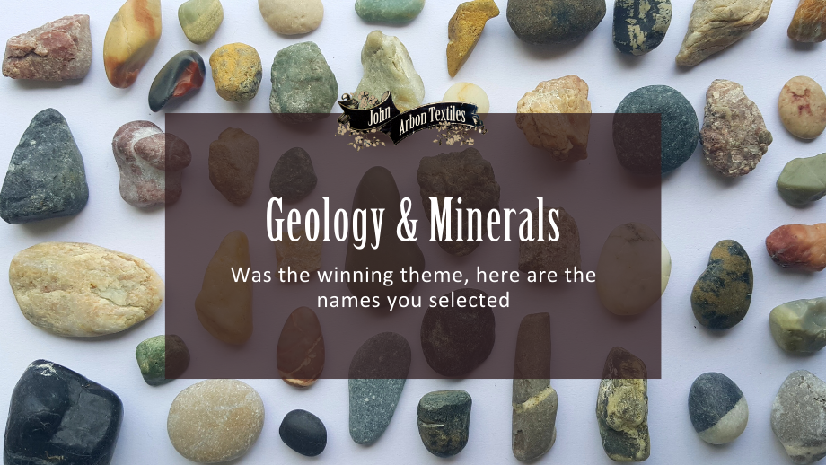 Geology and Minerals was the winning theme. Here are the names you selected.