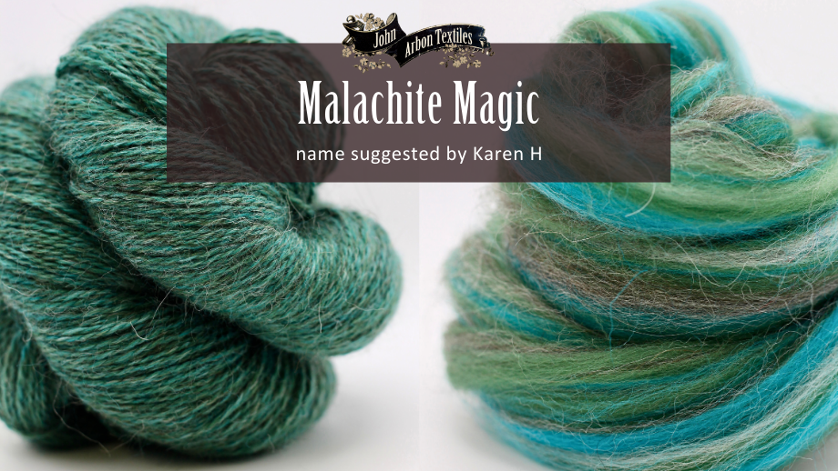 Malachite Magic (medium teal) name suggested by Karen H